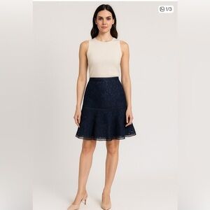 Anthropologie x Mare Mare Navy Blue Skirt lined size Small